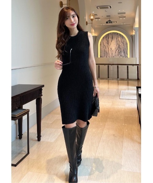 LUDICRUM(ルーディクルム)の「Mix knit onepiece(ワンピース・レディース・ブラック/オフホワイト・S/M)」の12枚目の写真