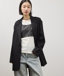 【試着のみ】サロンアダムエロペ　メランジツイルテーラードジャケット SALON adam et ropé(サロン アダム エ ロペ) / ハイカウントフラノ