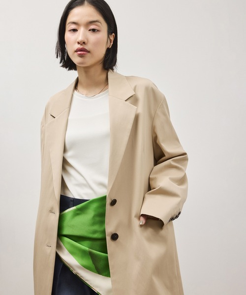 ADAM ET ROPE'（アダムエロペ）の「シルキーリラックスジャケット（テーラードジャケット・レディース・ベージュ/ブラック・38/36）」の8枚目の写真