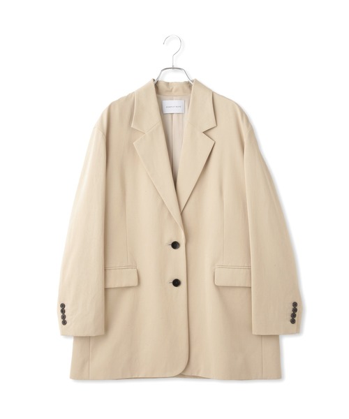 ADAM ET ROPE'（アダムエロペ）の「シルキーリラックスジャケット（テーラードジャケット・レディース・ベージュ/ブラック・38/36）」の18枚目の写真