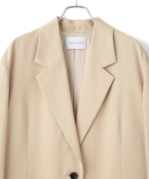 ADAM ET ROPE'（アダムエロペ）の「シルキーリラックスジャケット（テーラードジャケット・レディース・ベージュ/ブラック・38/36）」の20枚目の写真