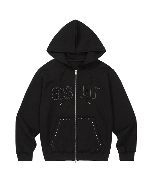 as you are(アズユーアー)の「カットオフヴィンテージフードジップアップブラック(パーカー・レディース・その他・OS)」の4枚目の写真