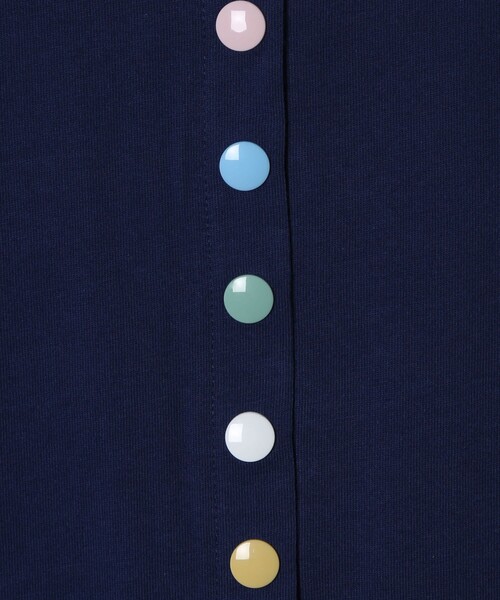 agnes b.（アニエスベー）の「キッズ マルチカラー コットン 長袖 カーディガンプレッション（カーディガン/ボレロ・キッズ・ネイビー・12YEAR/8YEAR/6YEAR/10YEAR/4YEAR）」の4枚目の写真