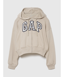 オーバーサイズ GAPロゴ フレンチテリー ジップアップパーカー