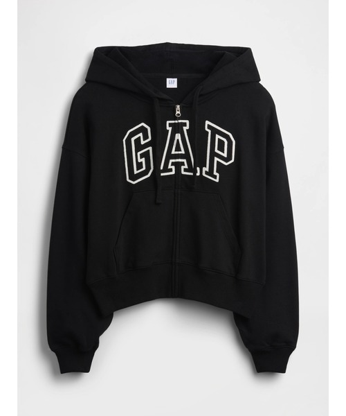 セール】オーバーサイズ GAPロゴ フレンチテリー ジップアップパーカー