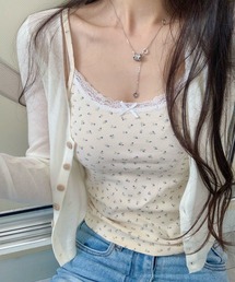 yuue' ( wear ) | カップ付きレースリボンキャミソール 無地/花柄/ドット柄(キャミソール)