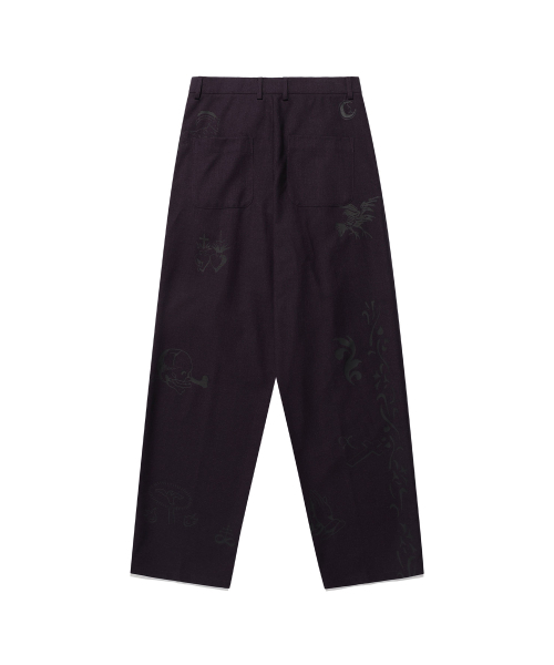NICE GHOST CLUB(ナイスゴーストクラブ)の「TATTOO TAILORED PANTS_PURPLE(NG2ESUPA12A)(スラックス・レディース・その他・S/M/L)」の2枚目の写真
