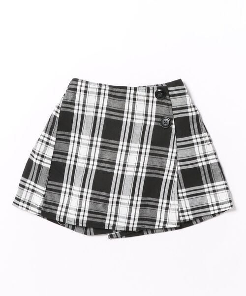 maarook(マルーク)の「モノトーンタータンチェックラップキュロット(その他パンツ・キッズ・ブラック・110cm/130cm/120cm)」の1枚目の写真
