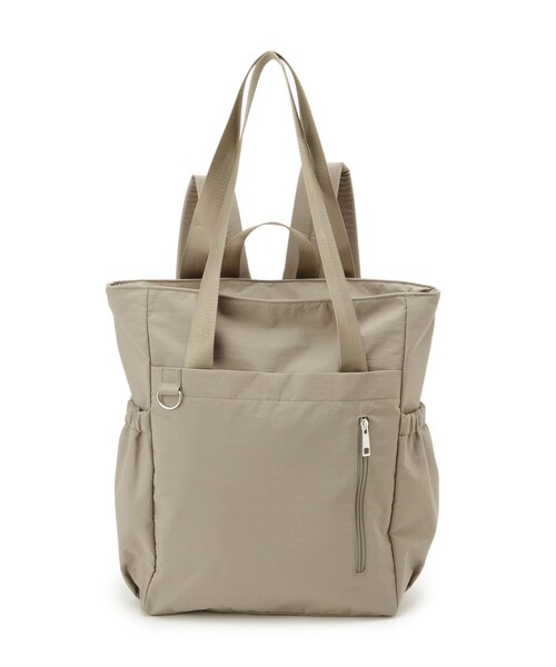 SHOO・LA・RUE（シューラルー）の「【撥水/2WAY/キャリーオン】トートにもなる スクエアリュック（バックパック/リュック・レディース・ナチュラル/カーキ/ブラック・00）」の11枚目の写真