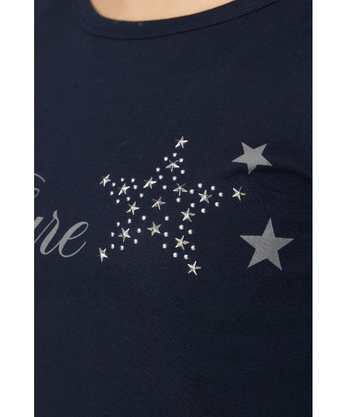 LAGUA GEM（ラグアジェム）の「STAR MOTIF PRINT トップス（Tシャツ/カットソー・レディース・杢グレー/ネイビー/ホワイト・FREE）」の19枚目の写真