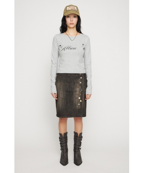 LAGUA GEM（ラグアジェム）の「STAR MOTIF PRINT トップス（Tシャツ/カットソー・レディース・杢グレー/ネイビー/ホワイト・FREE）」の7枚目の写真