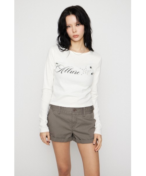 LAGUA GEM（ラグアジェム）の「STAR MOTIF PRINT トップス（Tシャツ/カットソー・レディース・杢グレー/ネイビー/ホワイト・FREE）」の9枚目の写真