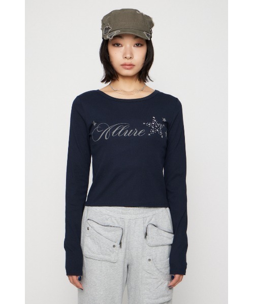 LAGUA GEM（ラグアジェム）の「STAR MOTIF PRINT トップス（Tシャツ/カットソー・レディース・杢グレー/ネイビー/ホワイト・FREE）」の12枚目の写真