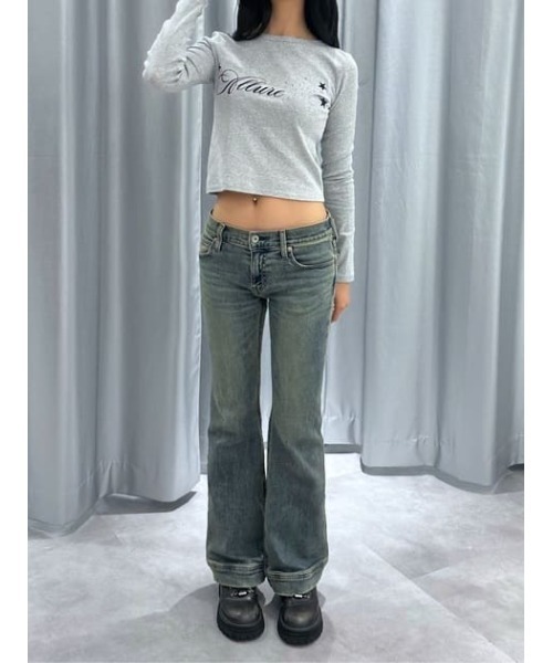 LAGUA GEM(ラグアジェム)の「STAR MOTIF PRINT トップス(Tシャツ/カットソー・レディース・杢グレー/ネイビー/ホワイト・FREE)」の21枚目の写真
