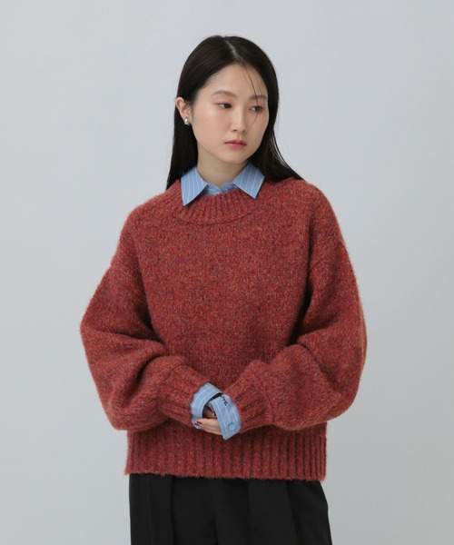 セール】3ゲージMIXざっくりニットプルオーバー 638086（ニット