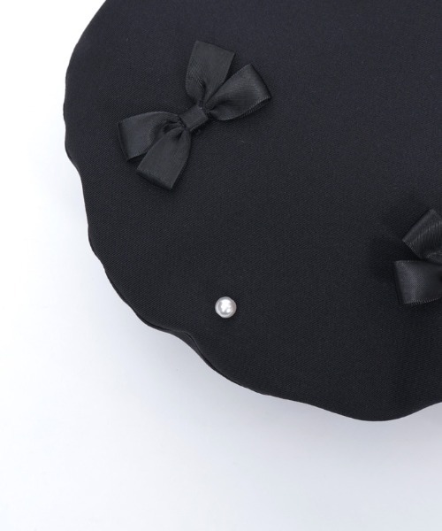 axes femme POETIQUE（アクシーズファムポエティック）の「リボン×パール装飾ベレー（ハンチング/ベレー帽・レディース・ブラック/ベージュ/ミント・FREE）」の18枚目の写真
