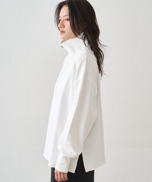 LOUNGEDRESS（ラウンジドレス）の「ハーフZIPプルオーバー（スウェット・レディース・ライトグレー/オフホワイト・FREE）」の14枚目の写真