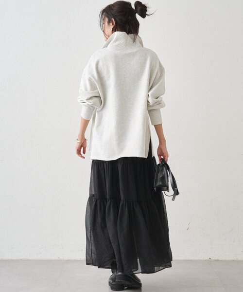 LOUNGEDRESS（ラウンジドレス）の「ハーフZIPプルオーバー（スウェット・レディース・ライトグレー/オフホワイト・FREE）」の22枚目の写真