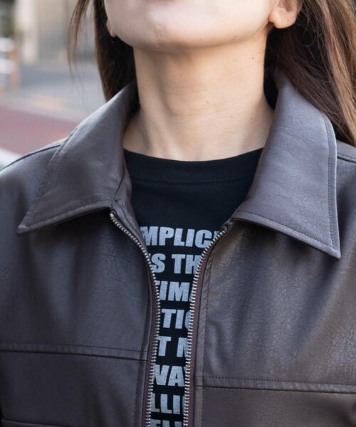 WEGO(ウィゴー)の「WEGO/【26年春新作】PUショートジャケット(ライダースジャケット・レディース・ブラック/ブラウン・FREE)」の15枚目の写真