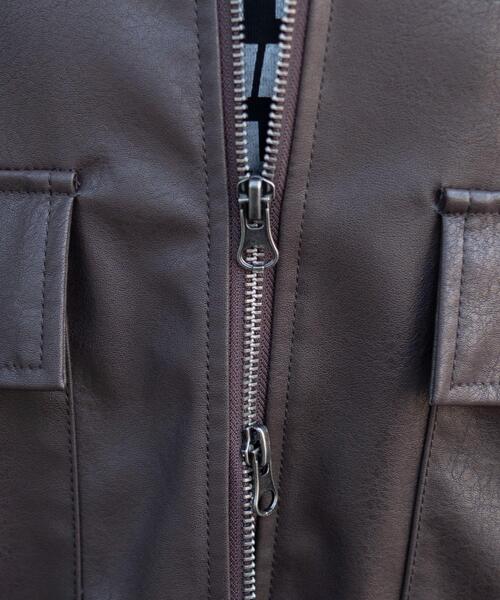 WEGO(ウィゴー)の「WEGO/【26年春新作】PUショートジャケット(ライダースジャケット・レディース・ブラック/ブラウン・FREE)」の17枚目の写真