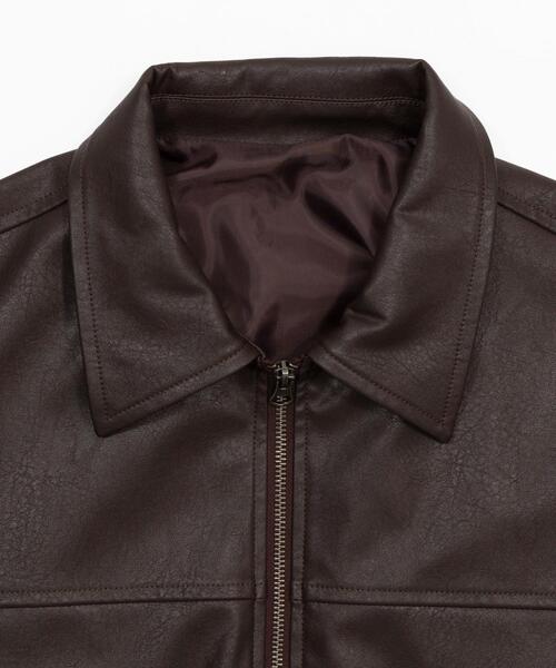 WEGO(ウィゴー)の「WEGO/【26年春新作】PUショートジャケット(ライダースジャケット・レディース・ブラック/ブラウン・FREE)」の4枚目の写真