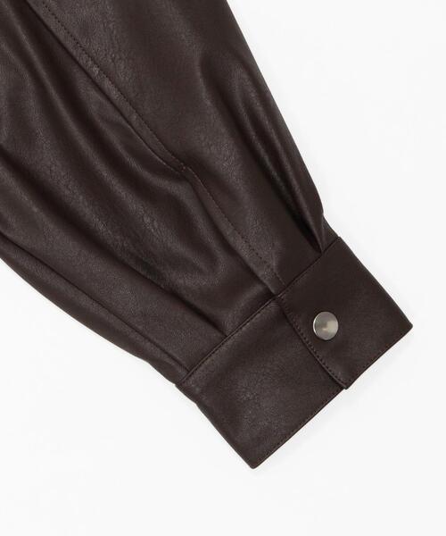 WEGO(ウィゴー)の「WEGO/【26年春新作】PUショートジャケット(ライダースジャケット・レディース・ブラック/ブラウン・FREE)」の5枚目の写真