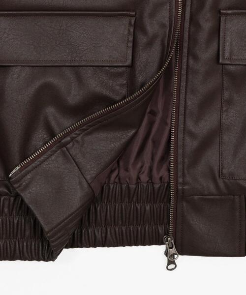 WEGO(ウィゴー)の「WEGO/【26年春新作】PUショートジャケット(ライダースジャケット・レディース・ブラック/ブラウン・FREE)」の8枚目の写真