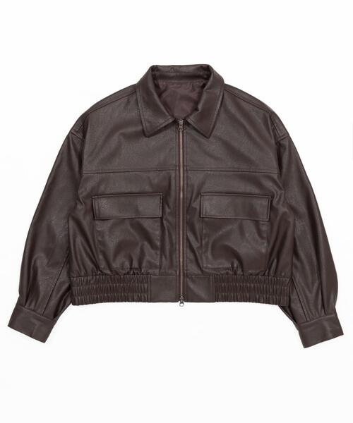 WEGO(ウィゴー)の「WEGO/【26年春新作】PUショートジャケット(ライダースジャケット・レディース・ブラック/ブラウン・FREE)」の11枚目の写真