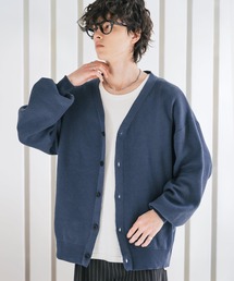 Rocky Monroe | 接触冷感 UVカット 無地/アーガイル柄/チェック柄 オーバーサイズハイゲージVネックサマーニット長袖カーディガン(カーディガン/ボレロ)