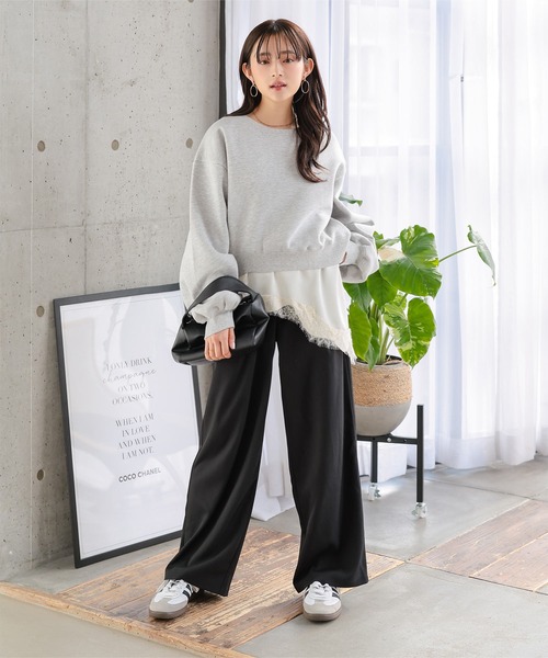 Petitle（プチレ）の「[ 低身長向けサイズ ] ウエストストリングイージーパンツ（その他パンツ・レディース・チャコール/ベージュ/ブラック・PM）」の4枚目の写真