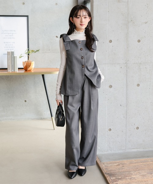 Petitle（プチレ）の「[ 低身長向けサイズ ] ウエストストリングイージーパンツ（その他パンツ・レディース・チャコール/ベージュ/ブラック・PM）」の5枚目の写真