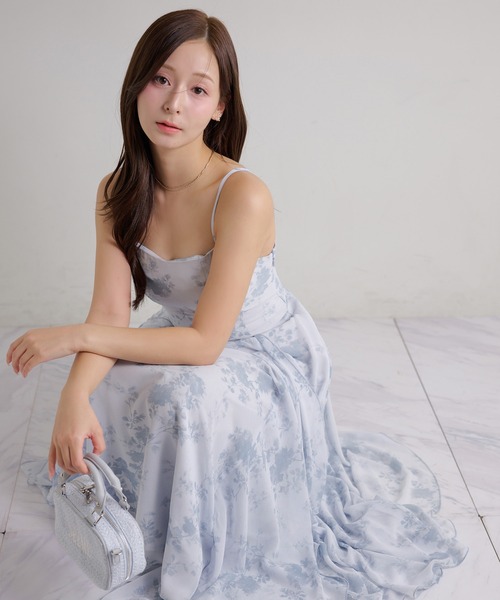 Seemi. byNICECLAUP（ シーミーバイナイスクラップ）の「【Seemi.】イレヘムロングワンピース（ワンピース・レディース・オフホワイト/ブルー系その他/ライトグレー・FREE）」の3枚目の写真