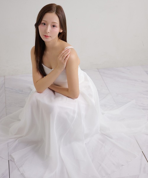 Seemi. byNICECLAUP（ シーミーバイナイスクラップ）の「【Seemi.】イレヘムロングワンピース（ワンピース・レディース・オフホワイト/ブルー系その他/ライトグレー・FREE）」の16枚目の写真