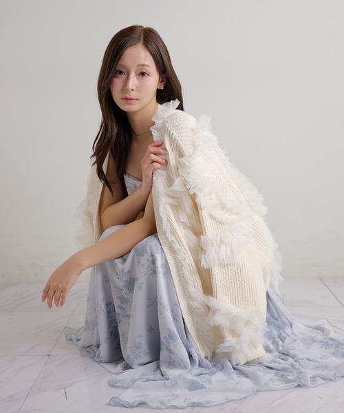 Seemi. byNICECLAUP（ シーミーバイナイスクラップ）の「【Seemi.】イレヘムロングワンピース（ワンピース・レディース・オフホワイト/ブルー系その他/ライトグレー・FREE）」の15枚目の写真