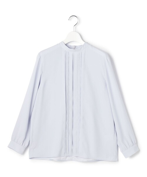 23区 L(ニジュウサンクオオキイサイズ)の「バックサテンアムンゼン フロントタックブラウス(シャツ/ブラウス・レディース・ホワイト系/スカイブルー系/ベージュ系・44/46/48/50)」の9枚目の写真