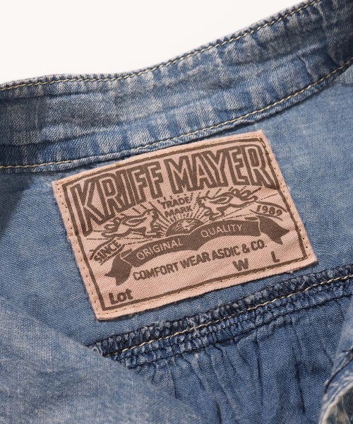 KRIFF MAYER Lady's Collection(クリフメイヤーレディースコレクション)の「【超軽量・綿100%】エアーライトデニム長袖シャツ(シャツ/ブラウス・レディース・ライトブルー/カラフル/ダークブルー・LARGE/MEDIUM)」の15枚目の写真