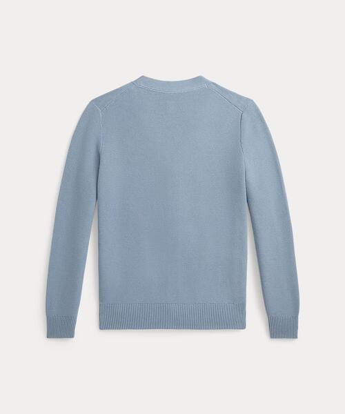 POLO RALPH LAUREN CHILDRENSWEAR(ポロ ラルフ ローレン チルドレンズウェア)の「メッシュニット コットン Vネック カーディガン(カーディガン/ボレロ・キッズ・ブルー・L/S/M/XL)」の4枚目の写真