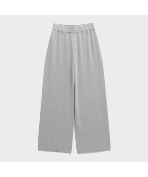 ATELIER NAIN(アトリエナイン)の「ANNA SEMI WIDE SET-UP KNIT PANTS(PT-5640)(スラックス・レディース・ライトグレー/ブラック・M-L/XS-S)」の1枚目の写真