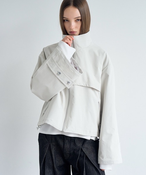 ELLUV（エルブ）の「【ELLUV/エルヴ】ハンティングヨーク ワイドカフスジップアップブルゾン（ブルゾン・メンズ・ブラック/オフホワイト・L/M/S）」の2枚目の写真