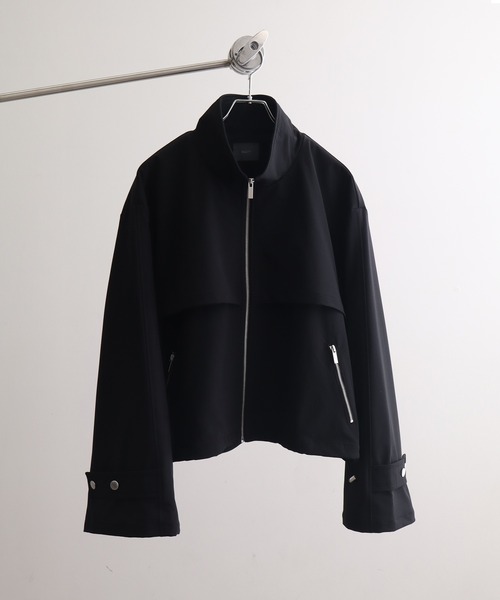 ELLUV（エルブ）の「【ELLUV/エルヴ】ハンティングヨーク ワイドカフスジップアップブルゾン（ブルゾン・メンズ・ブラック/オフホワイト・L/M/S）」の3枚目の写真