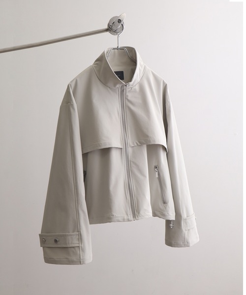 ELLUV（エルブ）の「【ELLUV/エルヴ】ハンティングヨーク ワイドカフスジップアップブルゾン（ブルゾン・メンズ・ブラック/オフホワイト・L/M/S）」の4枚目の写真