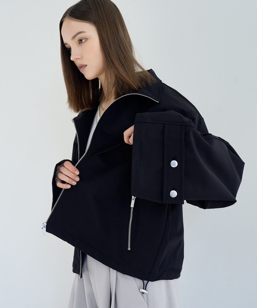 ELLUV（エルブ）の「【ELLUV/エルヴ】ハンティングヨーク ワイドカフスジップアップブルゾン（ブルゾン・メンズ・ブラック/オフホワイト・L/M/S）」の12枚目の写真