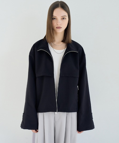 ELLUV（エルブ）の「【ELLUV/エルヴ】ハンティングヨーク ワイドカフスジップアップブルゾン（ブルゾン・メンズ・ブラック/オフホワイト・L/M/S）」の13枚目の写真