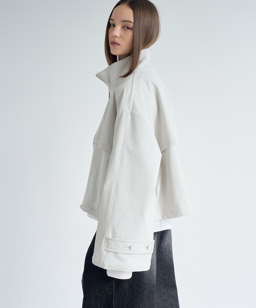 ELLUV（エルブ）の「【ELLUV/エルヴ】ハンティングヨーク ワイドカフスジップアップブルゾン（ブルゾン・メンズ・ブラック/オフホワイト・L/M/S）」の21枚目の写真