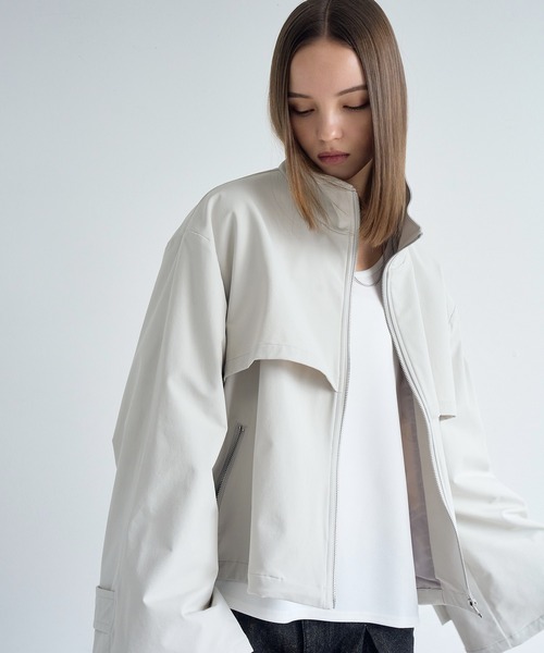 ELLUV（エルブ）の「【ELLUV/エルヴ】ハンティングヨーク ワイドカフスジップアップブルゾン（ブルゾン・メンズ・ブラック/オフホワイト・L/M/S）」の20枚目の写真