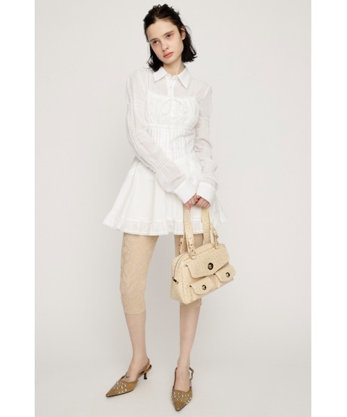 SLY(スライ)の「COTTON FRILL CAMI TOPS コットンフリルキャミトップス 春服(キャミソール・レディース・アイボリー/ブラック・FREE)」の3枚目の写真