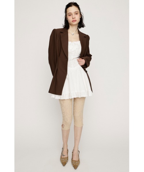 SLY(スライ)の「COTTON FRILL CAMI TOPS コットンフリルキャミトップス 春服(キャミソール・レディース・アイボリー/ブラック・FREE)」の4枚目の写真