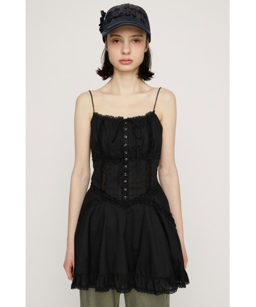 SLY(スライ)の「COTTON FRILL CAMI TOPS コットンフリルキャミトップス 春服(キャミソール・レディース・アイボリー/ブラック・FREE)」の9枚目の写真