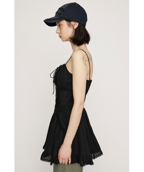 SLY(スライ)の「COTTON FRILL CAMI TOPS コットンフリルキャミトップス 春服(キャミソール・レディース・アイボリー/ブラック・FREE)」の10枚目の写真