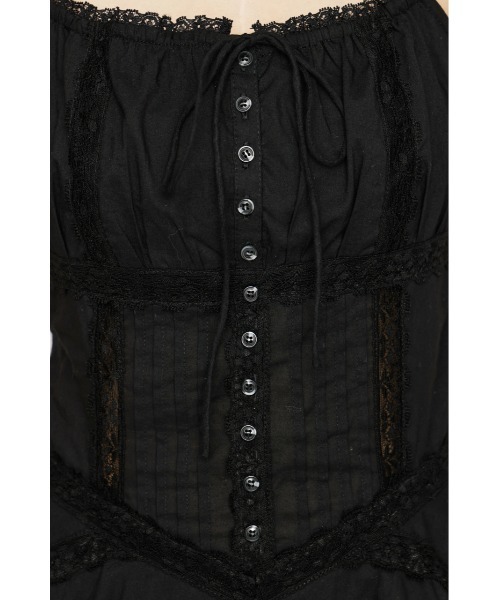 SLY(スライ)の「COTTON FRILL CAMI TOPS コットンフリルキャミトップス 春服(キャミソール・レディース・アイボリー/ブラック・FREE)」の12枚目の写真